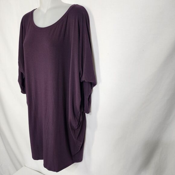 41 Hawthorn Tunic Top Medium Queensland Dolman Sleeve Knit Purple 3/4 Sleeves - Picture 4 of 9